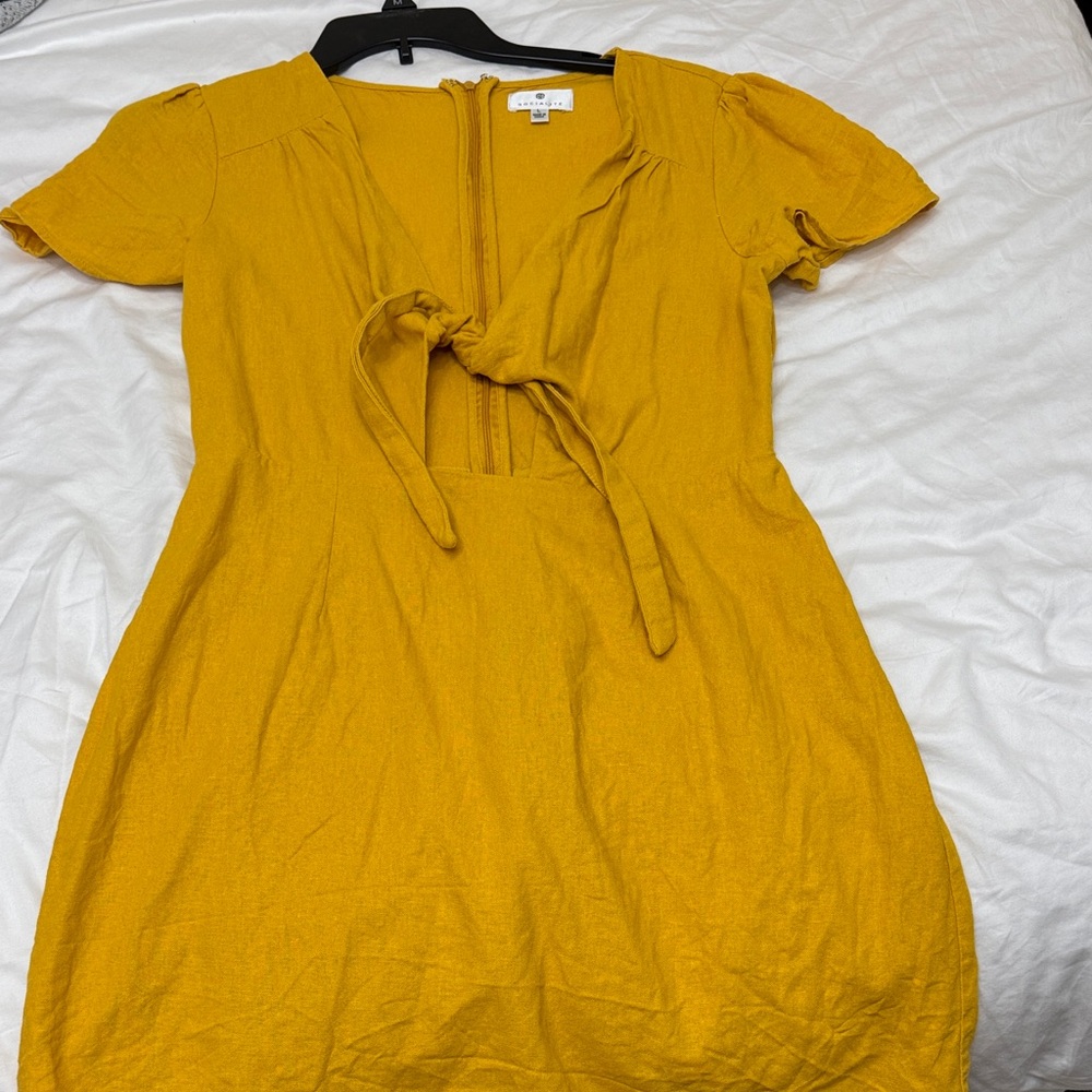 Socialite mustard yellow short sleeve dress
